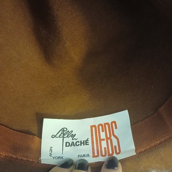 Vintage Lilly Dache Debs New York Brown Fedora Hat - Picture 5 of 5